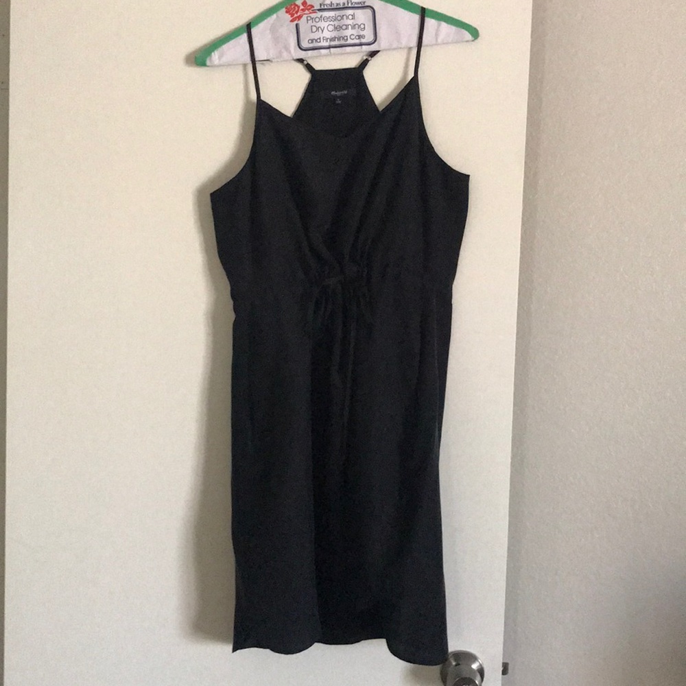 Silk little black dress.